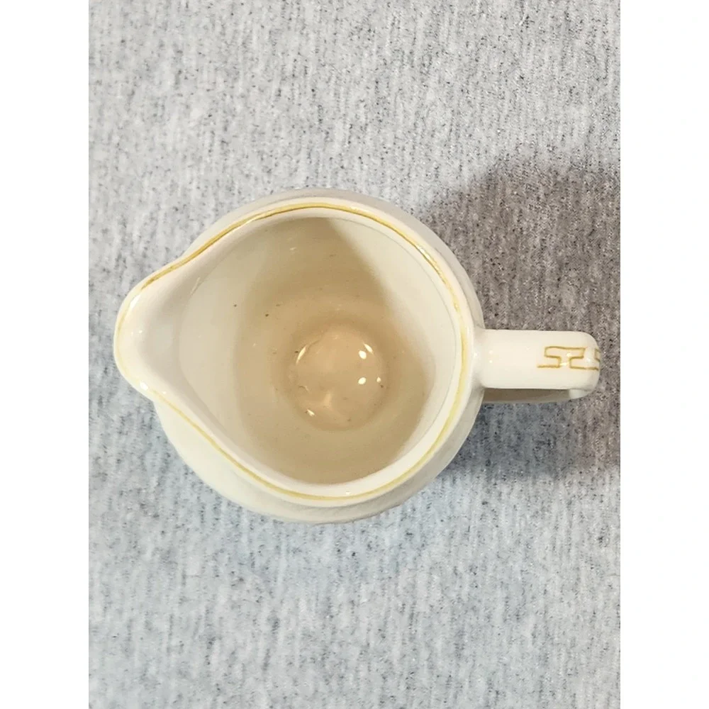 Shenango China Creamer Pitcher Cream Gold Greek Key Vintage C-22
